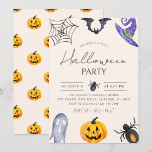 Spooky Roligt Halloween fest Inbjudningar