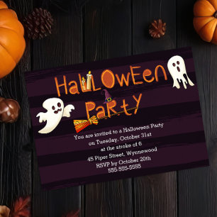 Spooky Roligt Halloween fest - Spöken & Witches Ha Inbjudningar
