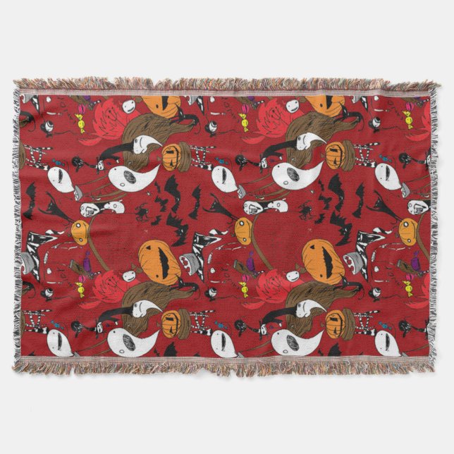 Spooky Roligt Halloween Filt (Framsidan)