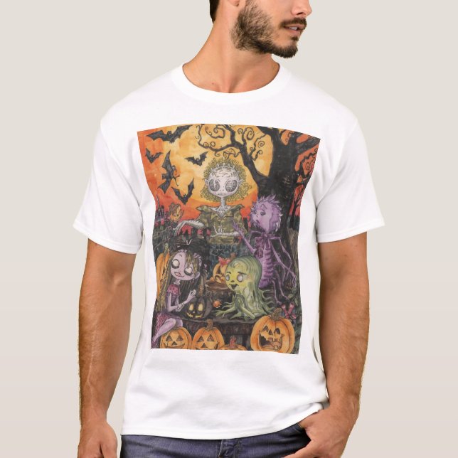 Spooky Roligt Halloween Mash T-Shirt. T Shirt (Framsida)