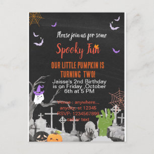 Spooky roligt Halloween-tema speciellare party Inbjudan Vykort