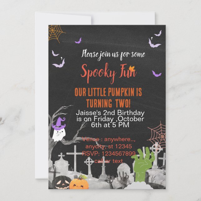 Spooky roligt Halloween-tema speciellare party Inbjudningar (Framsida)
