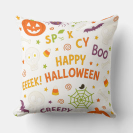 Spooky & Roligt Pumpkin - Colorful Halloween Mönst Kudde