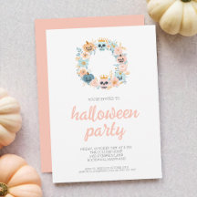 Spooky Rosa Blommigt Utandning Halloween fest