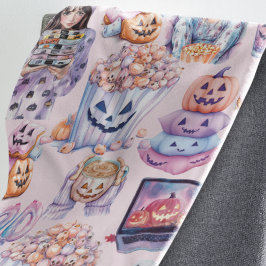 Spooky Rosa & Lila Halloween Roligt Fleecefilt