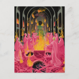 Spooky Rosa Occult Ritual Vykort