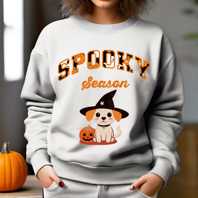 Spooky säsongen Halloween puppy jack o lantern T Shirt (Spooky season cute puppy jack-o-lantern Halloween sweatshirt Halloween gifts for her dog lovers gift)
