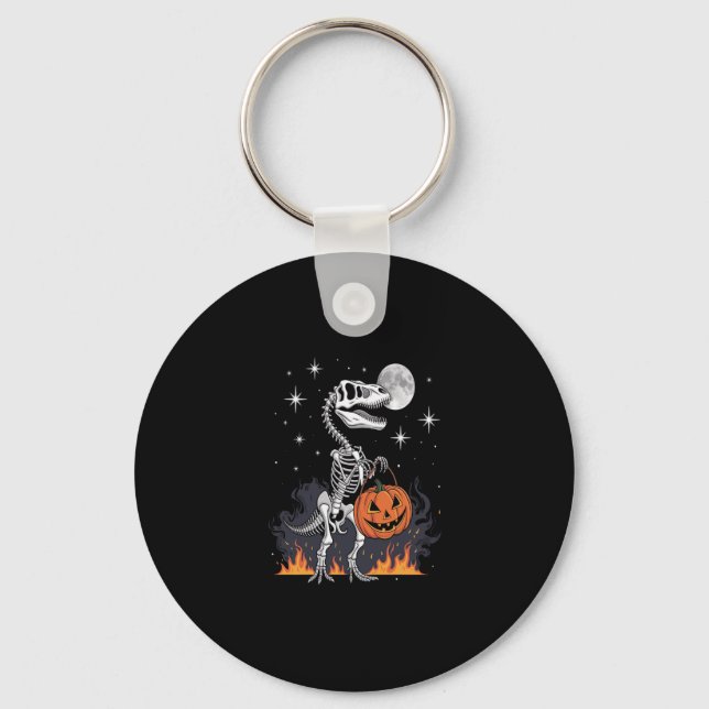 Spooky Saurus Halloween Dinosaur Nyckelring (Framsida)