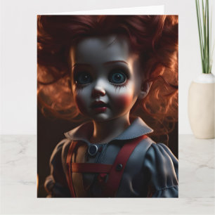 Spooky Scary Creepy Horror Halloween Thmet Doll Kort