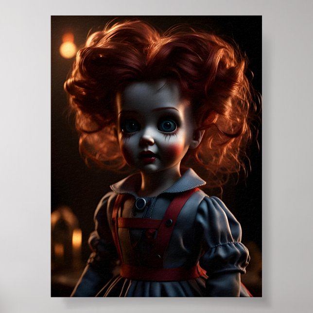 Spooky Scary Creepy Horror Halloween Thmet Doll Poster (Framsidan)