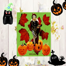 Spooky Scary Joker Fall Maple Pumpkins Halloween