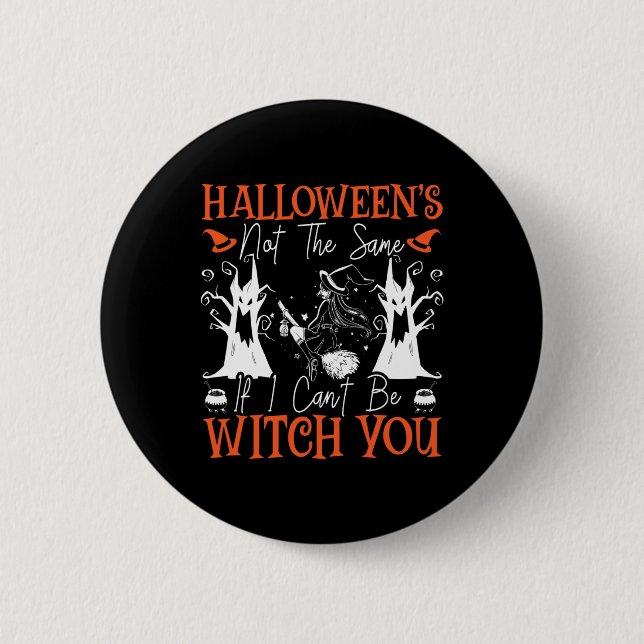 Spooky Scary Night Scary Witch Halloween Knapp (Framsida)