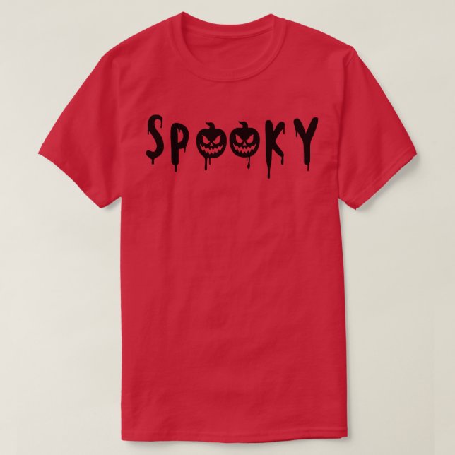 Spooky Scary Pumpkin Ansikte Spooky Season Funny H T Shirt (Design framsida)