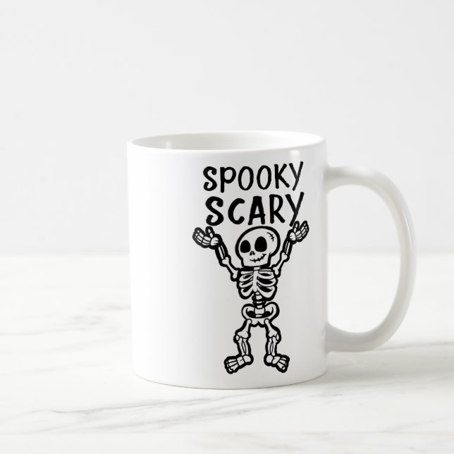 Spooky Scary Skeleton Halloween Kaffemugg (Höger)