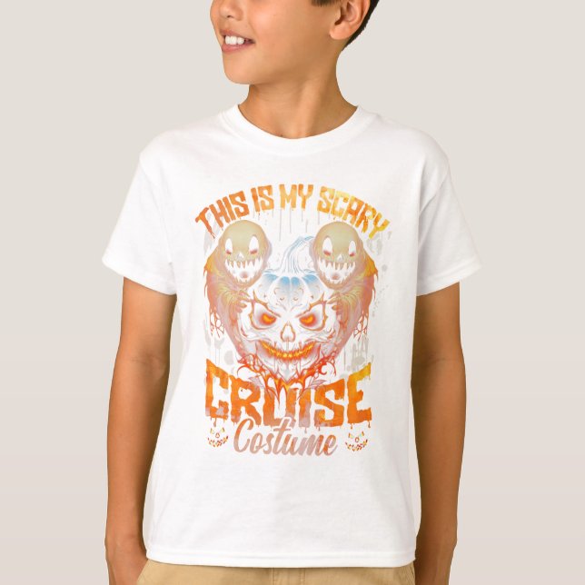 Spooky Scary Skeleton Halloween T Shirt (Framsida)
