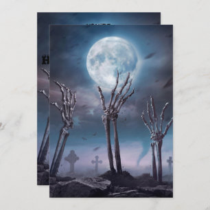 Spooky Scary Skeleton Odöda Halloween fest Invit Inbjudningar