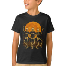 Spooky Scary Skeletons Halloween T-Shirt - Dancing
