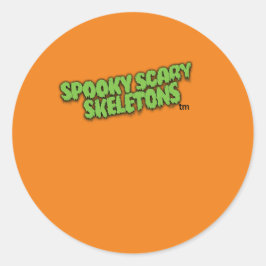 Spooky Scary Skeletons Orange Sticker! Runt Klistermärke