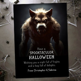 Spooky Scary Werevargen Halloween Hälsning Julkort