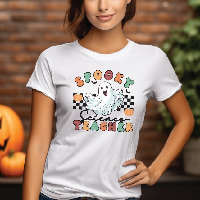 Spooky Science Teacher Retro Halloween T-shirt (Skapare uppladdad)