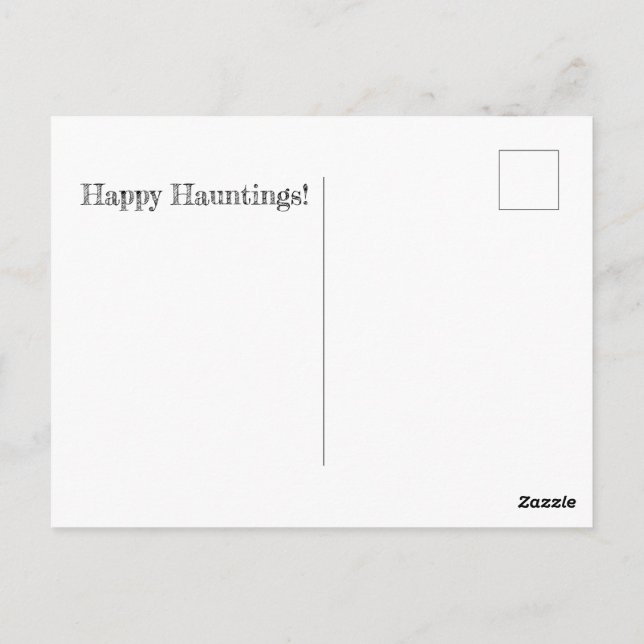 Spooky Season 2022 Lycklig Hauntings Postcard Vykort (Baksida)