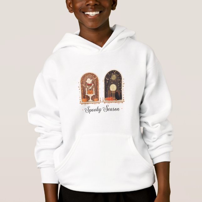 Spooky Season Arched Windows Hoodie |Halloween T Shirt (Framsida)