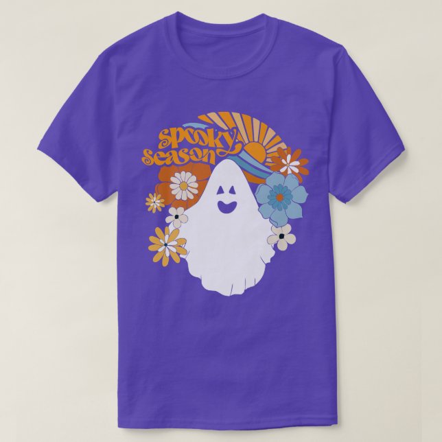 Spooky Season Blommigt Ghost Sunshine Funny Hallow T Shirt (Design framsida)