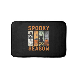 Spooky Season - Cute Ghost, Black Cat, Pumpkin & H Badrumsmatta