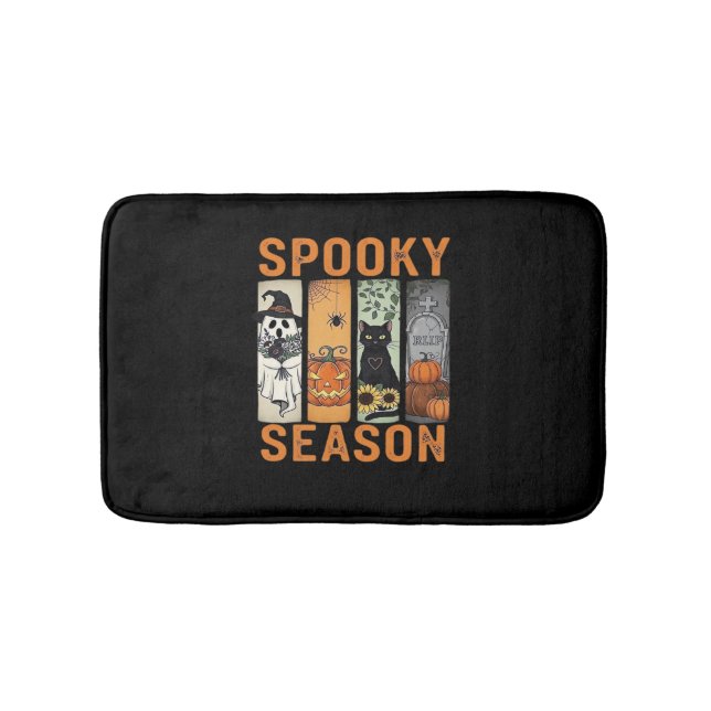 Spooky Season - Cute Ghost, Black Cat, Pumpkin & H Badrumsmatta (Framsidan)