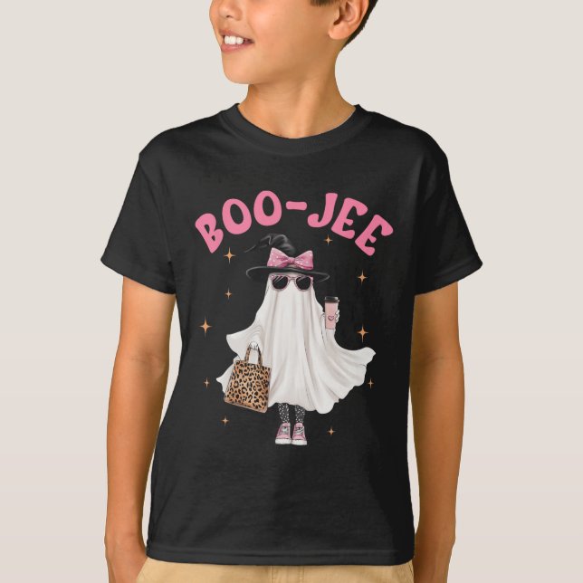 Spooky Season Cute Ghost Funny Halloween Boujee Bo T Shirt (Framsida)
