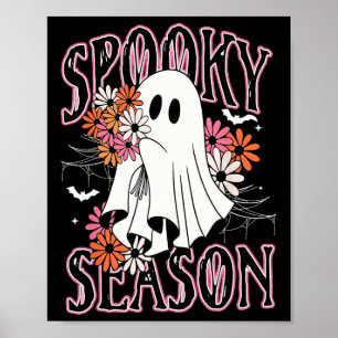 Spooky Season Cute Ghost Halloween Costume Blommig Poster