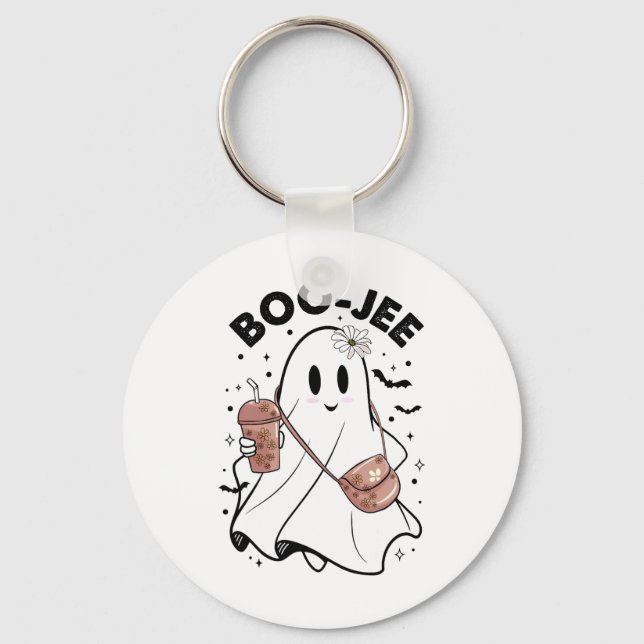 Spooky Season Cute Ghost Halloween Costume Boujee Nyckelring (Framsida)