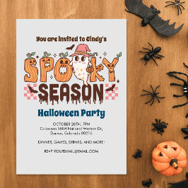 Spooky Season, Cute Ghost, Halloween Inbjudningar