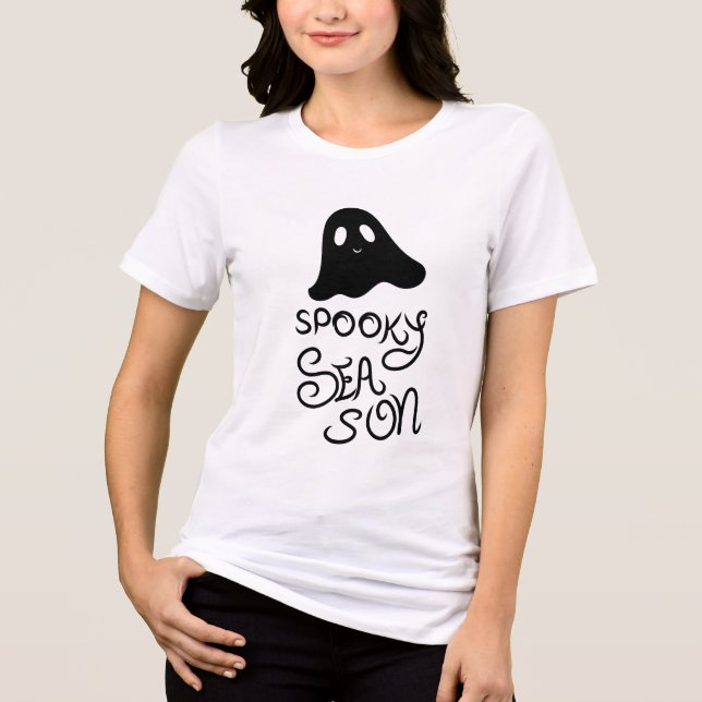 Spooky season cute ghost Tri-Blend Shirt  T (Framsida)
