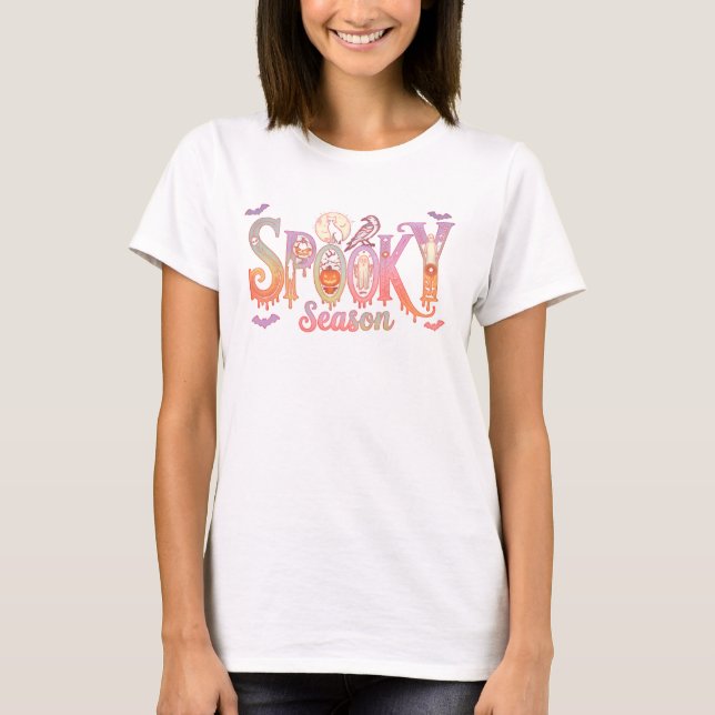 Spooky Season Cute Halloween Aesthetic T-Shirt (Framsida)