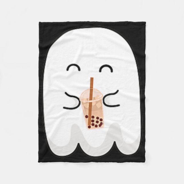 Spooky Season Cute Little Ghost Boby Tea Halloween Fleecefilt (Framsidan)