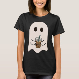 Spooky Season Cute Little Ghost Ice Coffee Hallowe T Shirt