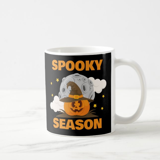 Spooky Season Cute Orange Pumpkin Halloween Kaffemugg (Höger)