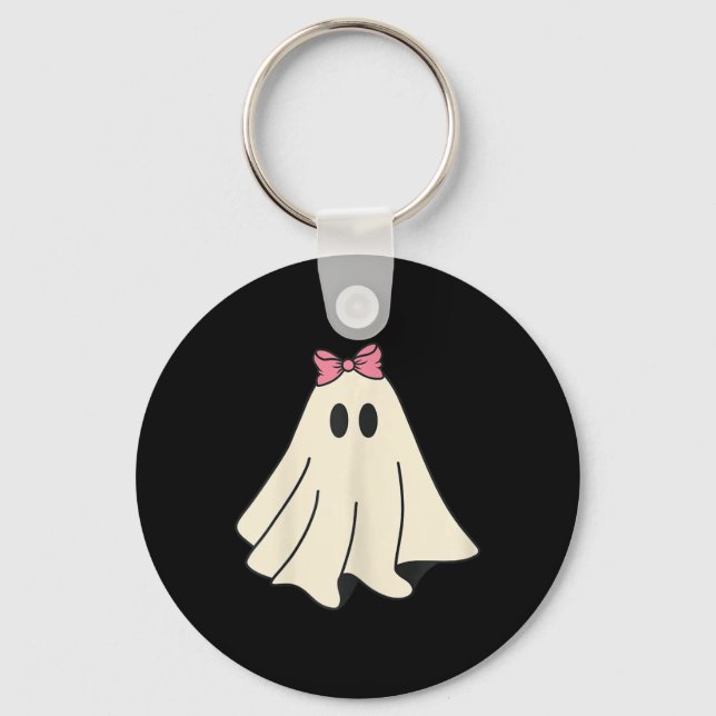 Spooky Season Cute Retro Ghost Halloween Costume Nyckelring (Framsida)