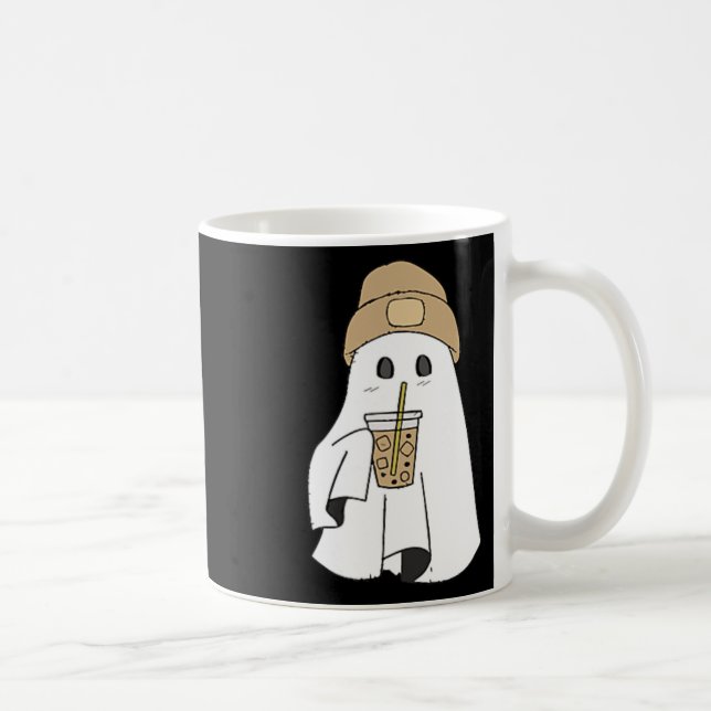 Spooky Season Cute Retro Ghost Ice Coffee Hallowee Kaffemugg (Höger)