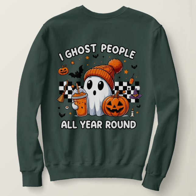 Spooky Season Fall Outfit - Cute Ghost Halloween T Shirt (Design baksida)