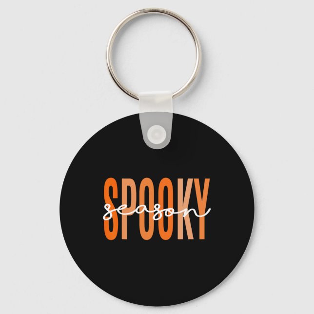 Spooky Season Fall Pumpkin Halloween Teacher Stud Nyckelring (Framsida)