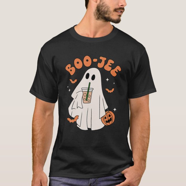 Spooky Season Funny Ghost Halloween Costume Boujee T Shirt (Framsida)