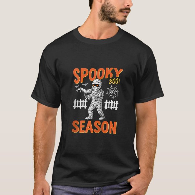 Spooky Season Funny Halloween Zip T Shirt (Framsida)