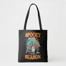 Spooky Season Ghost & Black Cat Halloween Design D