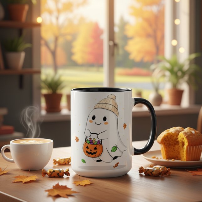 Spooky Season Ghost Cute Halloween-fallgåva Mugg (Skapare uppladdad)