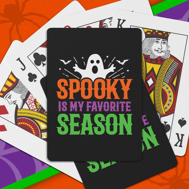 Spooky Season Ghost Fladdermus Scary Happy hallowe Casinokort (Skapare uppladdad)