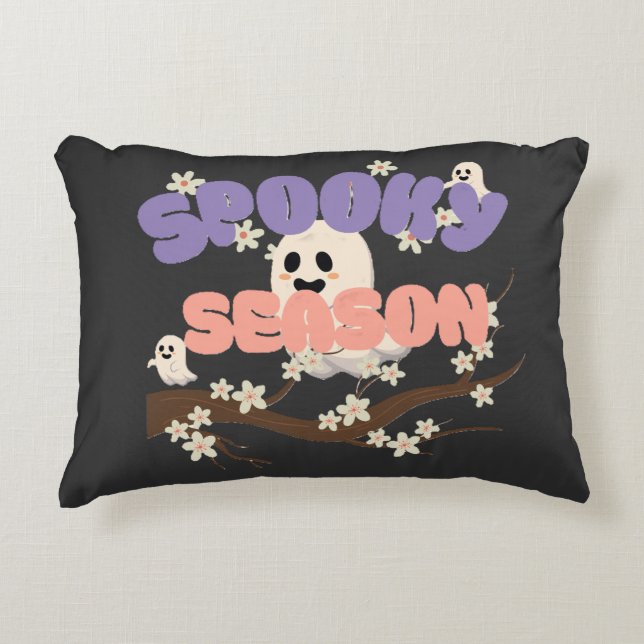 Spooky Season ghost Halloween accent Throw Pillow Prydnadskudde (Framsidan)
