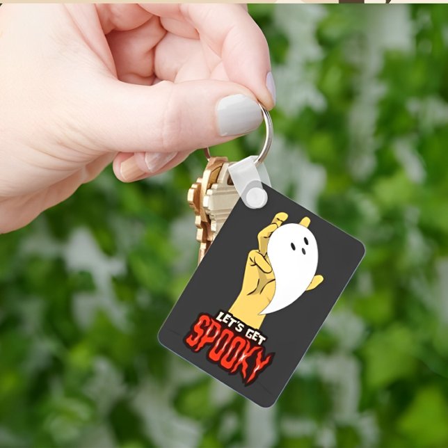 Spooky Season Ghost Hand Halloween Keychain Nyckelring (Skapare uppladdad)