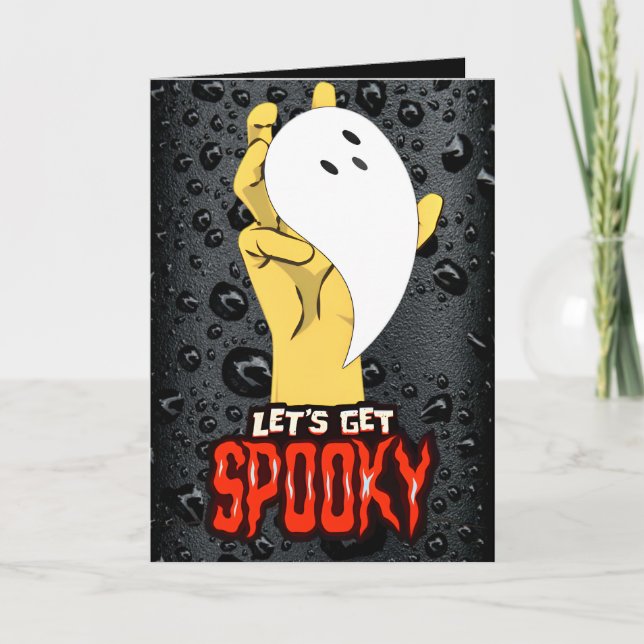 Spooky Season Ghost Hand Halloween-kort Kort (Framsida)